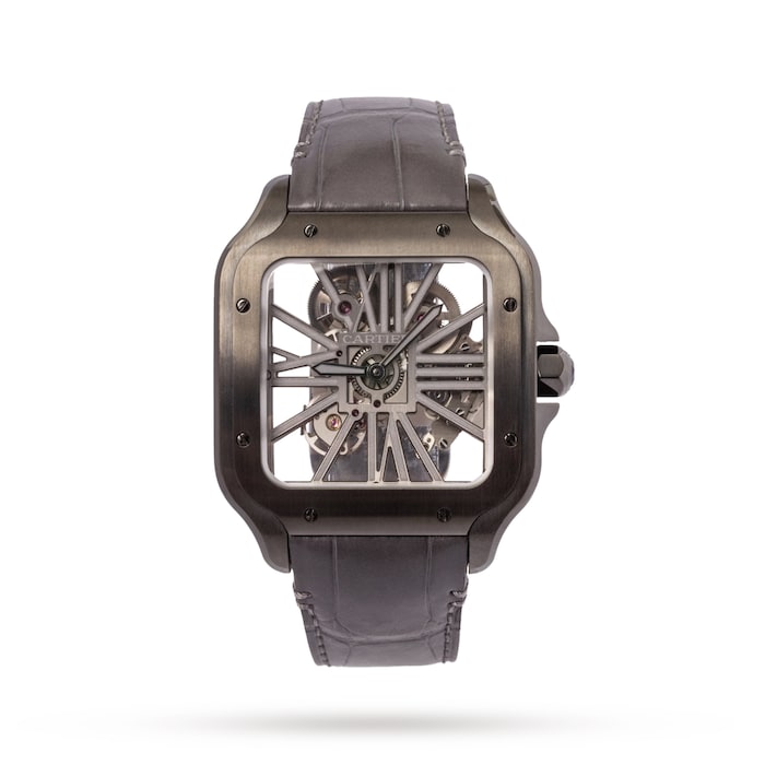 Santos De Cartier Skeleton Watch, Large Model, Manufacture Mechanical Movement With Manual Winding